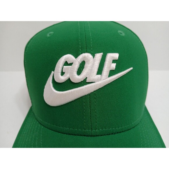 Nike Golf Hat Snapback Cap Green White Big Logo Rare Swoosh - Picture 2 of 8